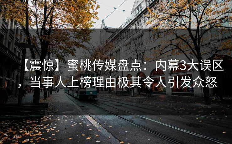 【震惊】蜜桃传媒盘点:内幕3大误区,当事人上榜理由极其令人引发众怒 【震惊】蜜桃传媒盘点:内幕3大误区,当事人上榜理由极其令人引发众怒