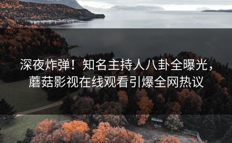 深夜炸弹！知名主持人八卦全曝光，蘑菇影视在线观看引爆全网热议