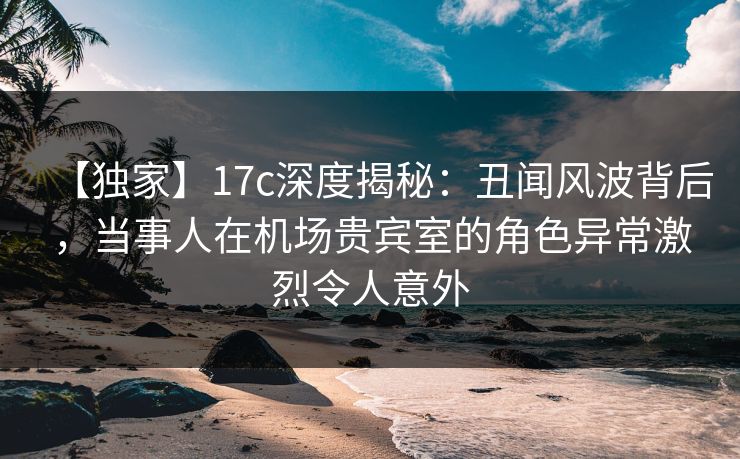【独家】17c深度揭秘：丑闻风波背后，当事人在机场贵宾室的角色异常激烈令人意外