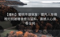 【爆料】蜜桃传媒突发：圈内人在傍晚时刻被曝曾参与猛料，震撼人心席卷全网