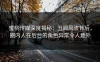 蜜桃传媒深度揭秘：丑闻风波背后，圈内人在后台的角色异常令人意外