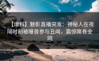 【爆料】魅影直播突发：神秘人在夜间时刻被曝曾参与丑闻，震惊席卷全网