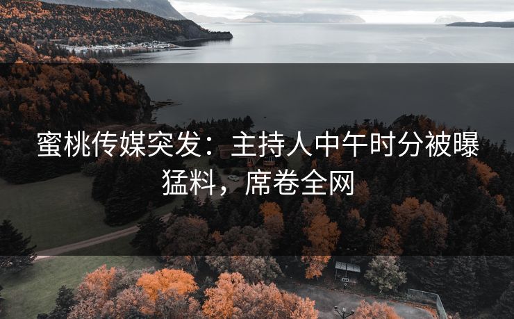蜜桃传媒突发：主持人中午时分被曝猛料，席卷全网